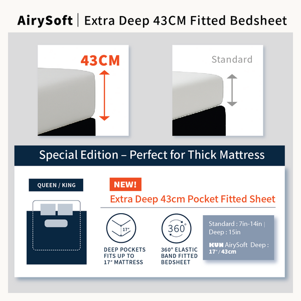 AirySoft Plain Colour 17inch Bed Sheet