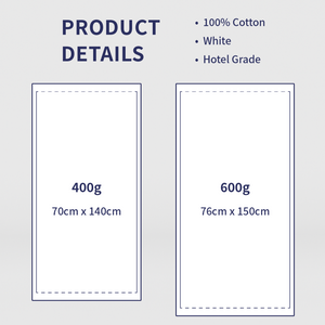 KUN Premium Hotel Quality Natural Cotton Bath Towel